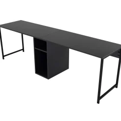 Emob Twin Schreibtisch | 100 % MELAMIN | Anthrazit, Schwarz