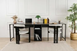 Emob Twin Schreibtisch | 100 % MELAMIN | Anthrazit, Schwarz