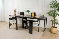 Emob Twin Schreibtisch | 100 % MELAMIN | Anthrazit, Schwarz