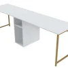 Emob Twin Schreibtisch | 100 % Melamin | Weiß, Gold