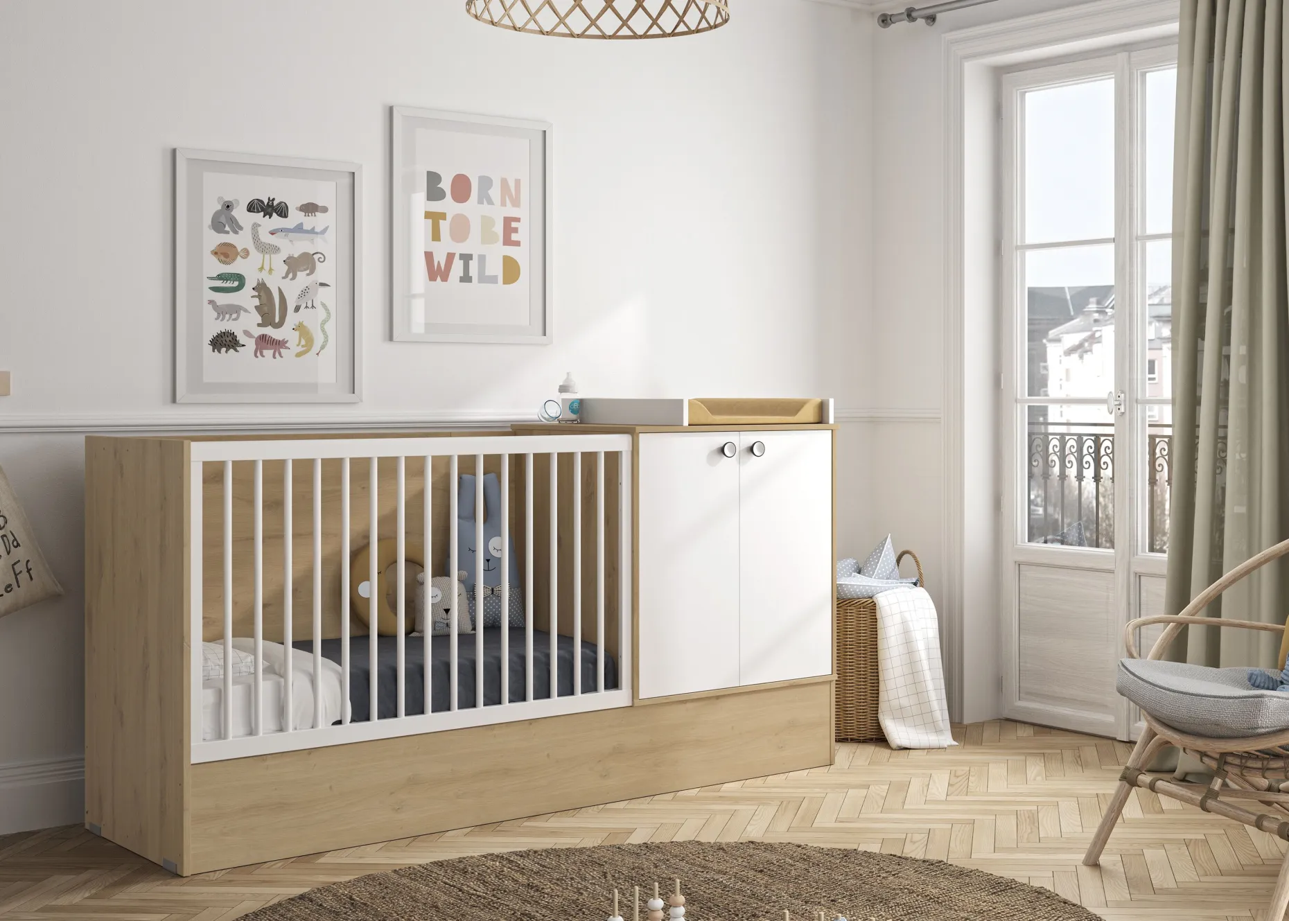 Umbaubett Arthur | 194 x 66 x 108 cm | Artisan Oak