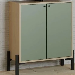 Unterschrank Calypso - 64x33x78cm - 2 Türen - Eiche Dekor/Grün