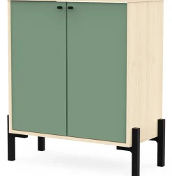 Unterschrank Calypso - 64x33x78cm - 2 Türen - Eiche Dekor/Grün