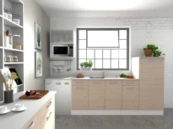 Unterschrank Eko 60 cm für Backofen und Kochfeld - Eiche