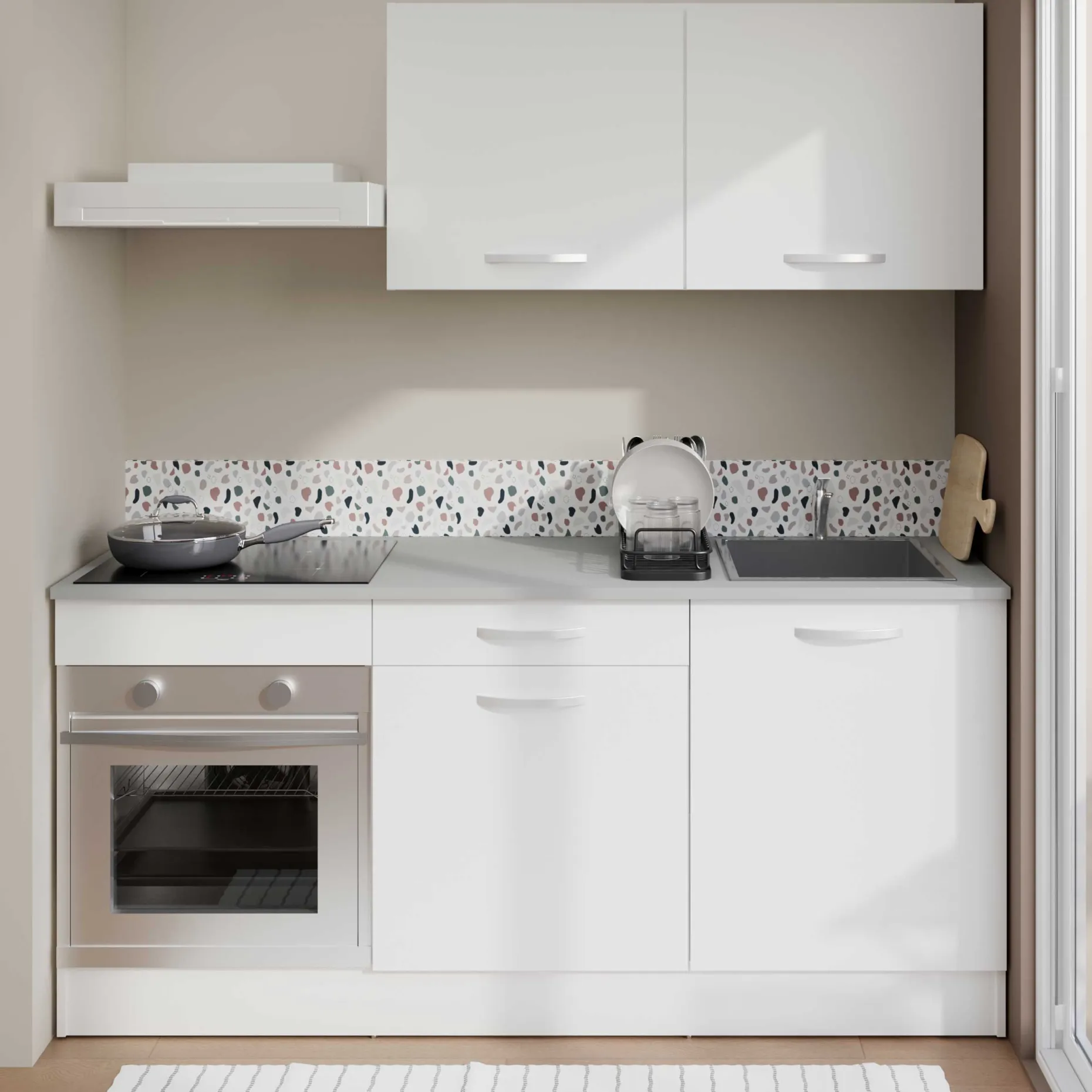 Unterschrank Eko 60 cm für Ofen und Kochfeld - weiß