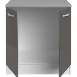 Unterschrank Eko 80 cm für Spüle mit 2 Türen - grau