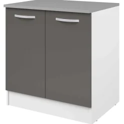 Unterschrank Eko 80 cm für Spüle mit 2 Türen - grau