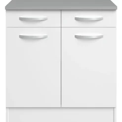Unterschrank Eko 80cm 2 Türen und 2 Schubladen - weiß