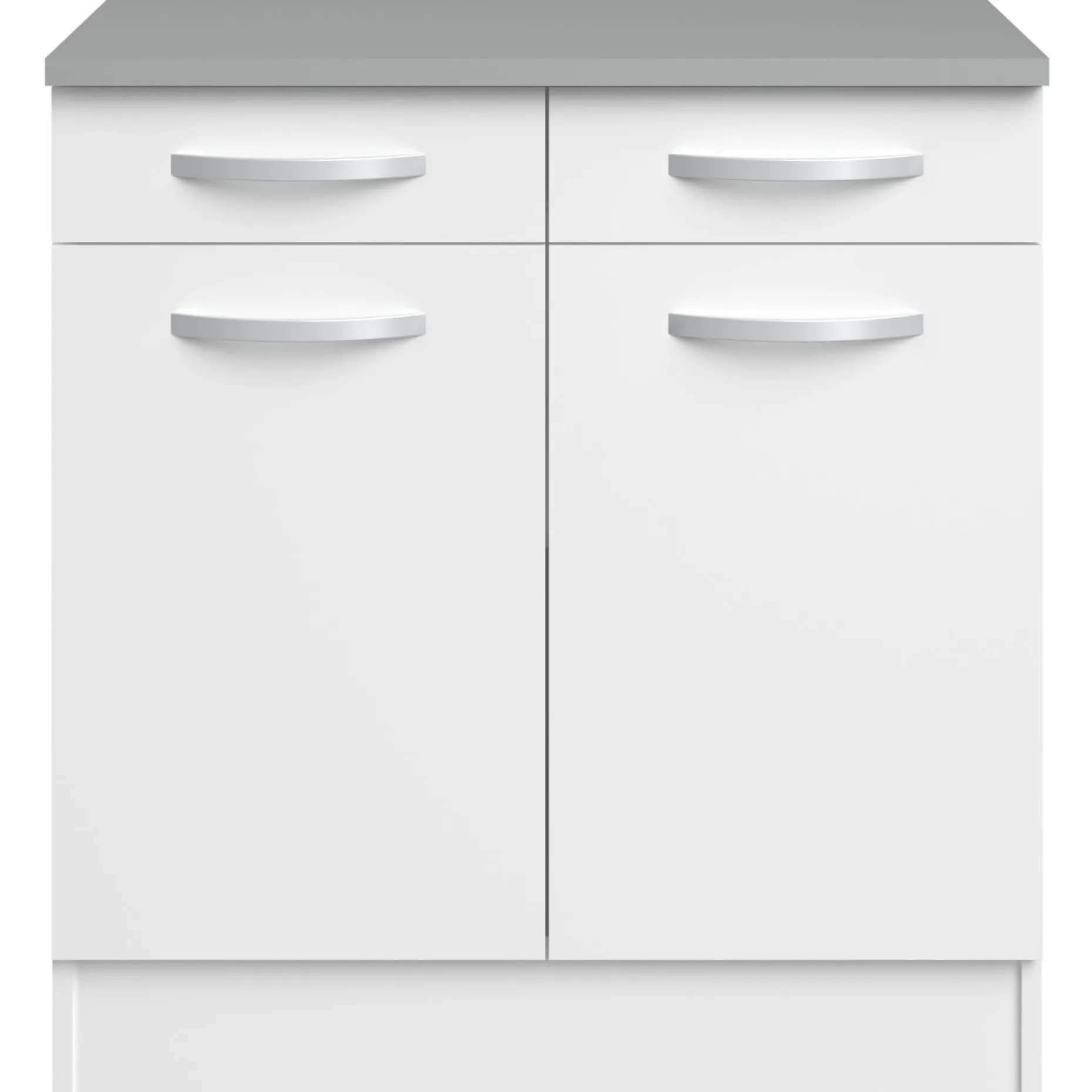 Unterschrank Eko 80cm 2 Türen und 2 Schubladen - weiß