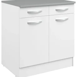 Unterschrank Eko 80cm 2 Türen und 2 Schubladen - weiß
