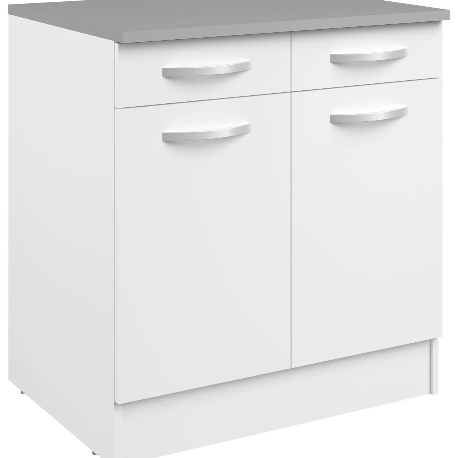 Unterschrank Eko 80cm 2 Türen und 2 Schubladen - weiß