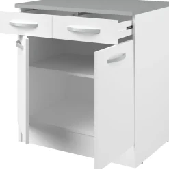 Unterschrank Eko 80cm 2 Türen und 2 Schubladen - weiß