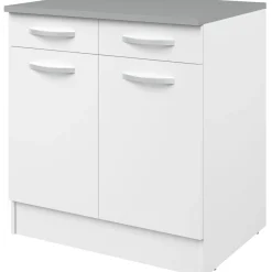 Unterschrank Eko 80cm 2 Türen und 2 Schubladen - weiß