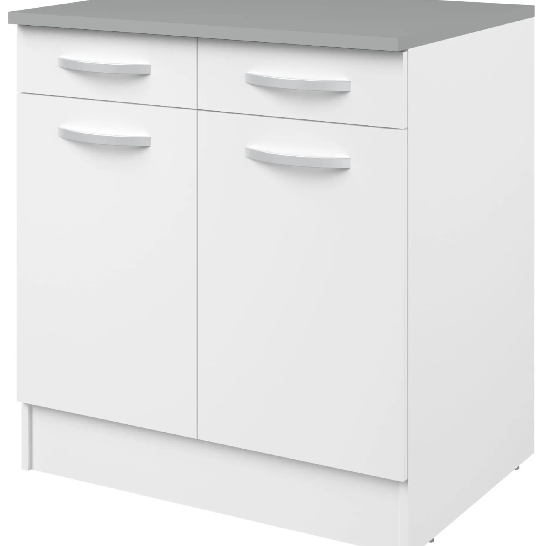 Unterschrank Eko 80cm 2 Türen und 2 Schubladen - weiß