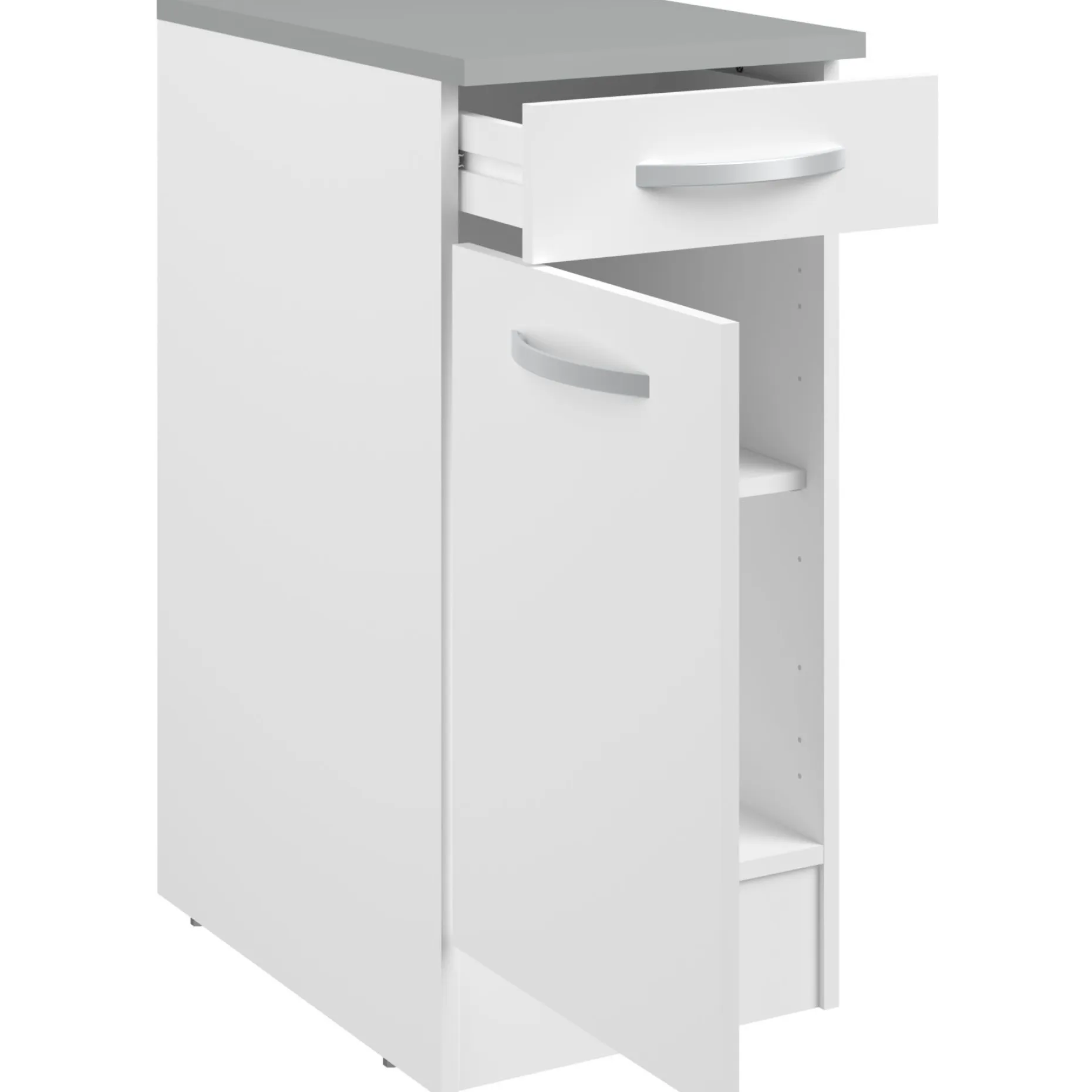 Unterschrank Eko 40x60 cm mit Schublade und Tür - weiß