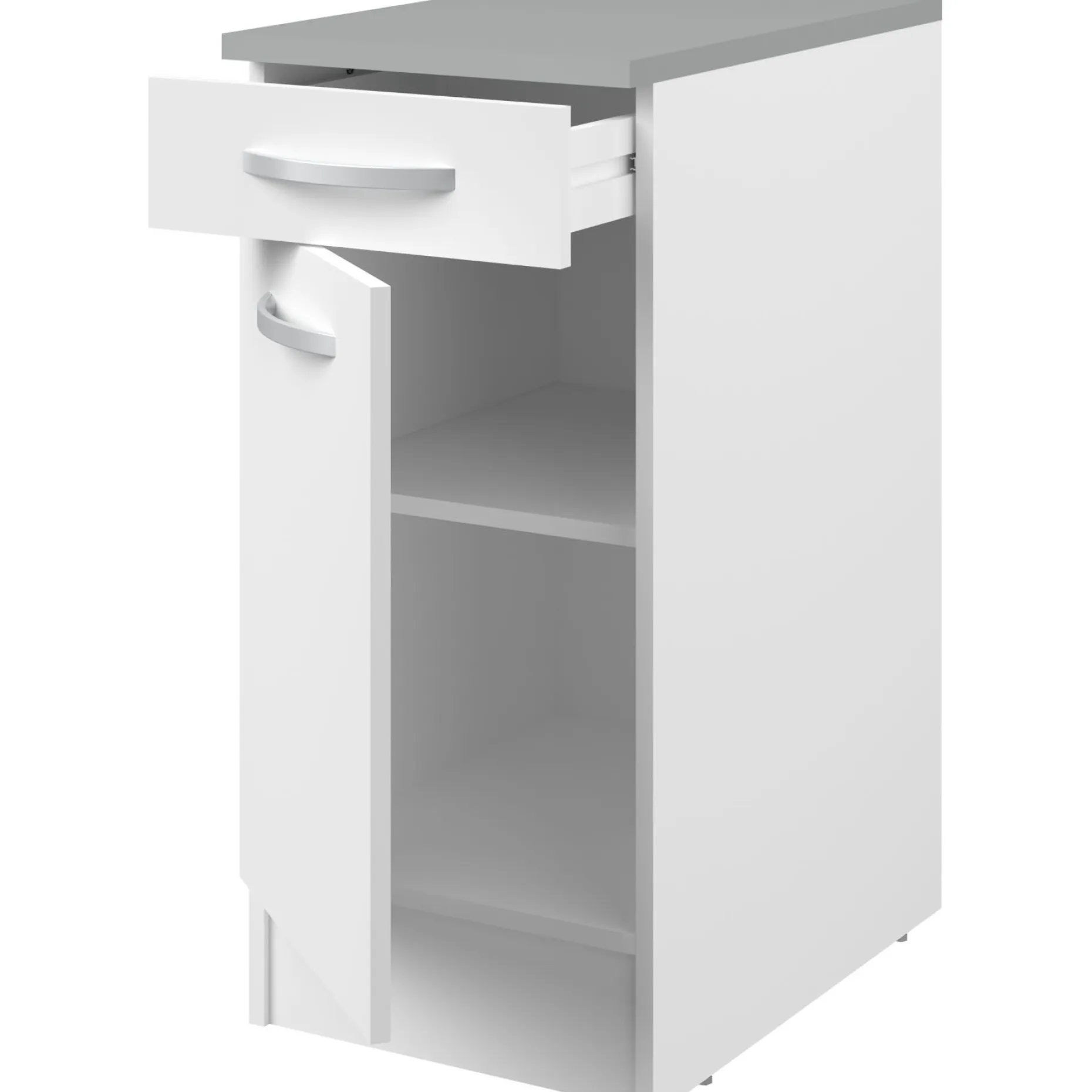 Unterschrank Eko 40x60 cm mit Schublade und Tür - weiß