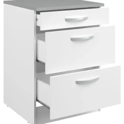 Unterschrank Eko 60x60 mit 3 Schubladen - weiß
