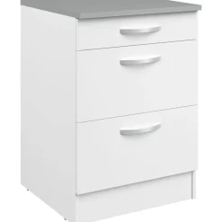 Unterschrank Eko 60x60 mit 3 Schubladen - weiß