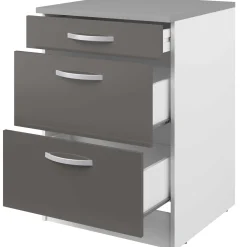 Unterschrank Eko 60x60 mit 3 Schubladen - grau