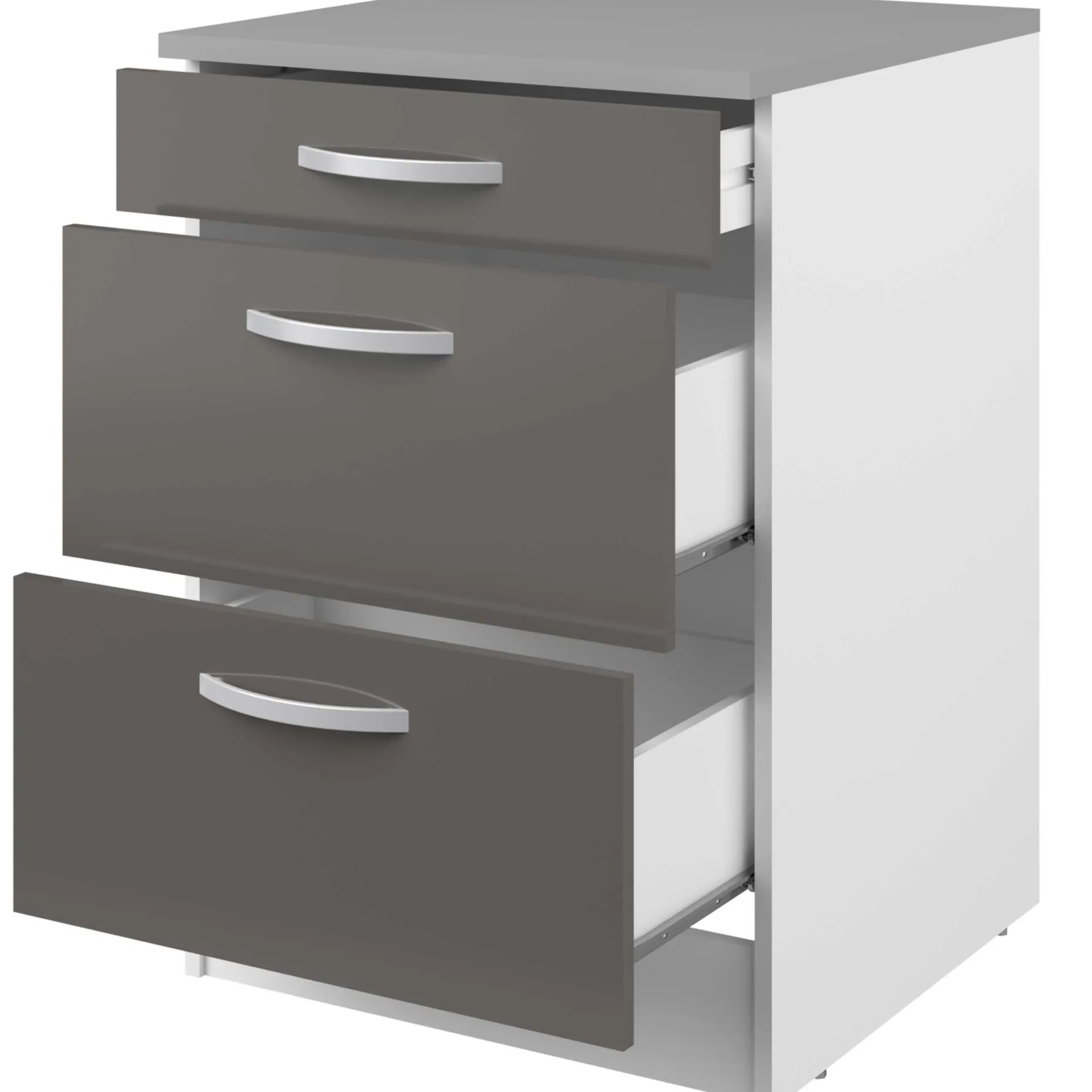 Unterschrank Eko 60x60 mit 3 Schubladen - grau