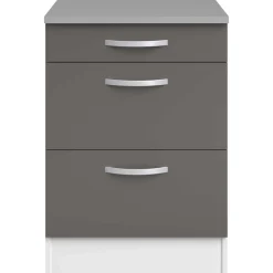 Unterschrank Eko 60x60 mit 3 Schubladen - grau