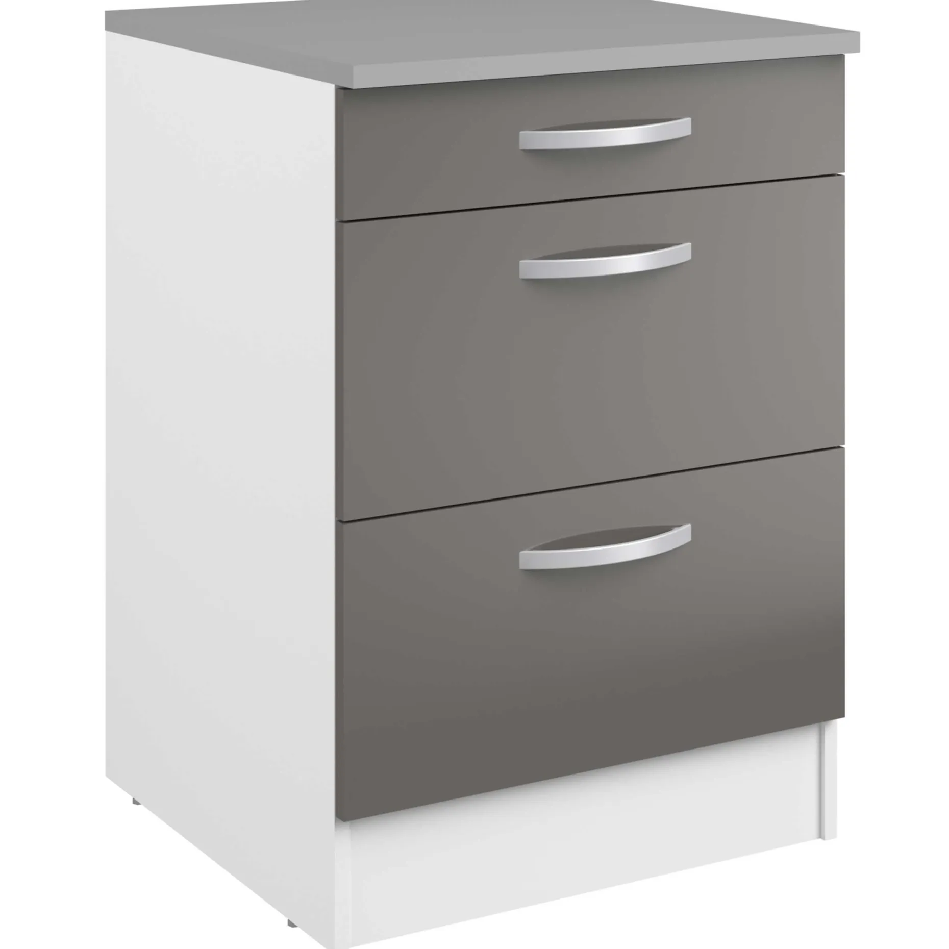 Unterschrank Eko 60x60 mit 3 Schubladen - grau