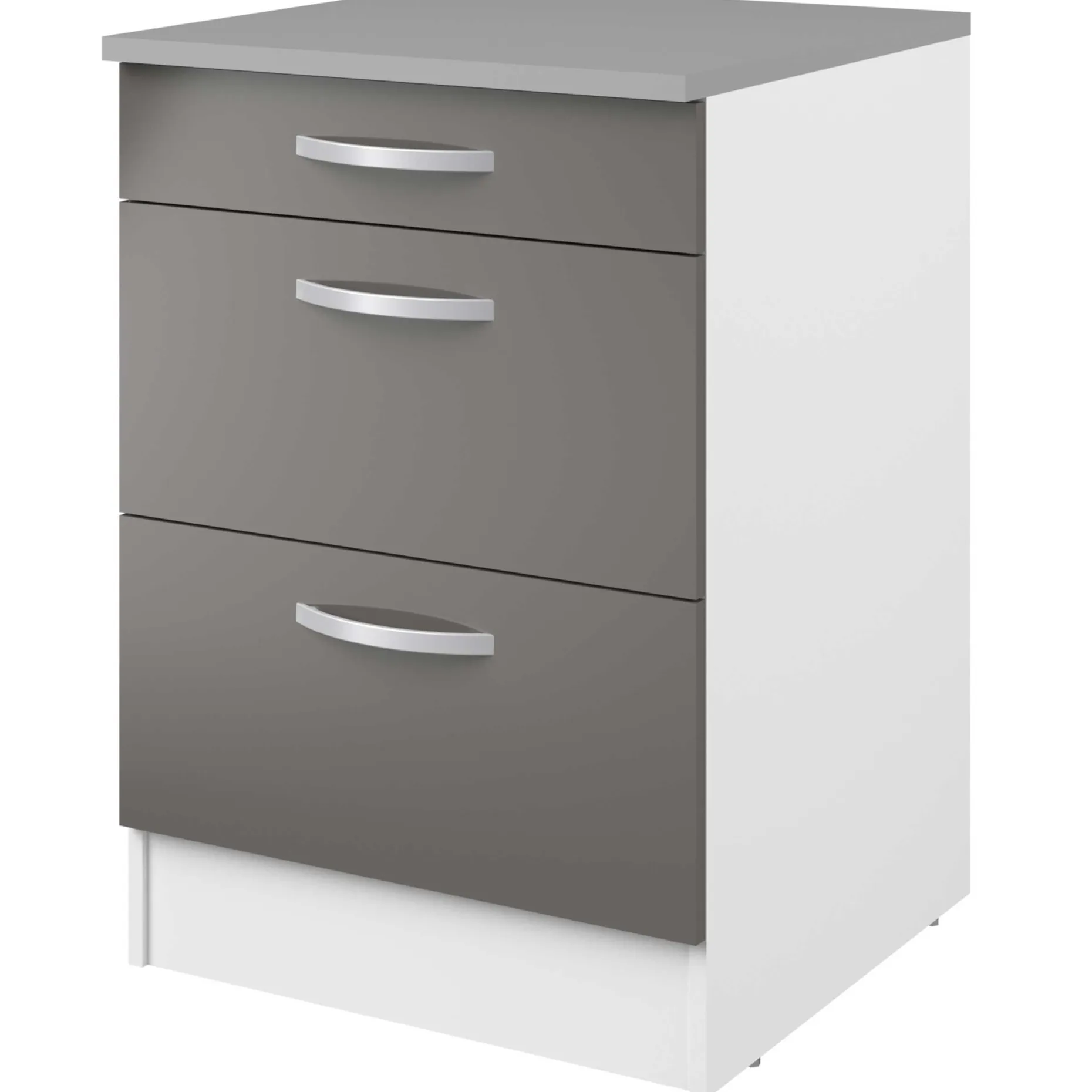 Unterschrank Eko 60x60 mit 3 Schubladen - grau