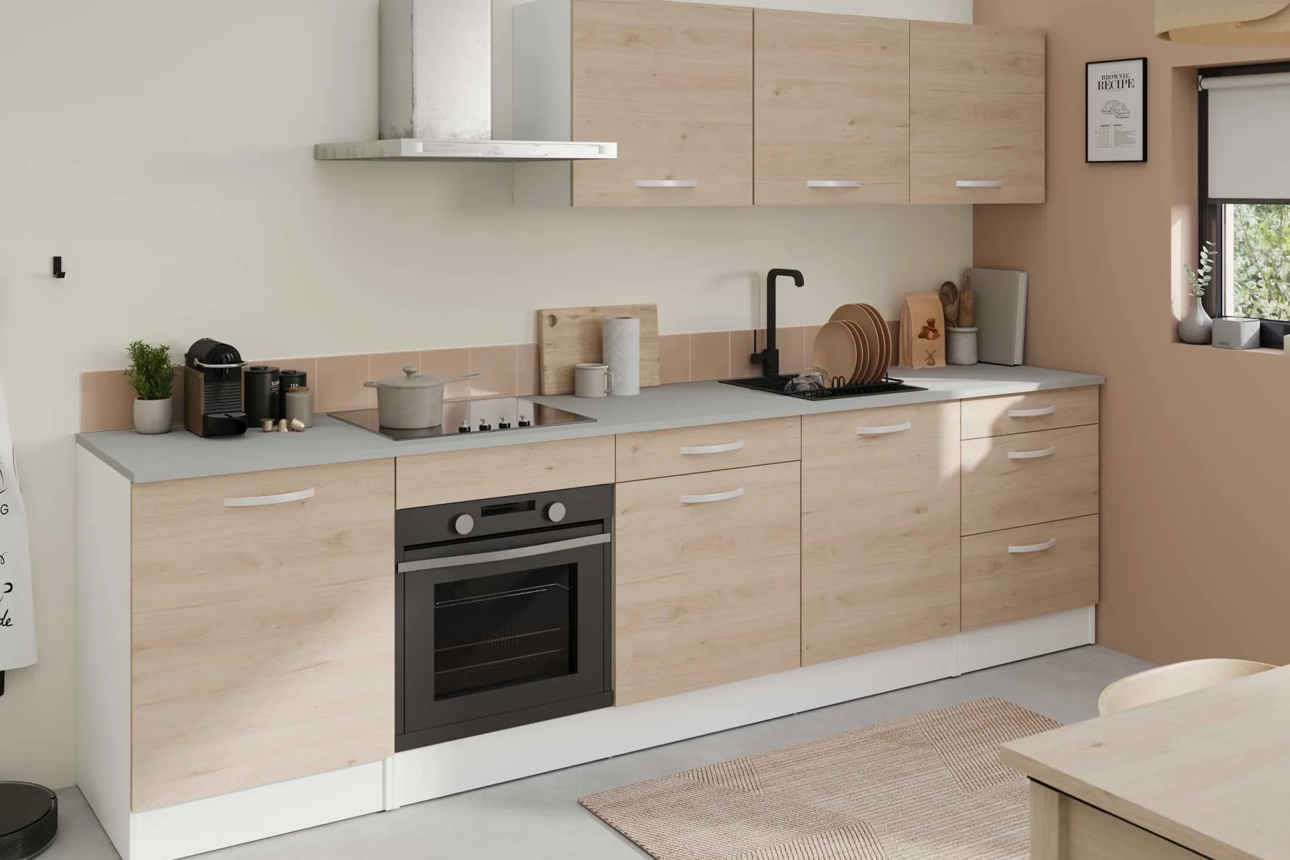 Unterschrank Eko 60x60 mit 3 Schubladen - Eiche