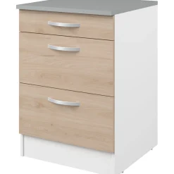 Unterschrank Eko 60x60 mit 3 Schubladen - Eiche