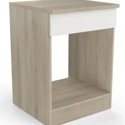 Unterschrank für Herd Romanie 60 cm-Kronberg Eiche/Mattweiß