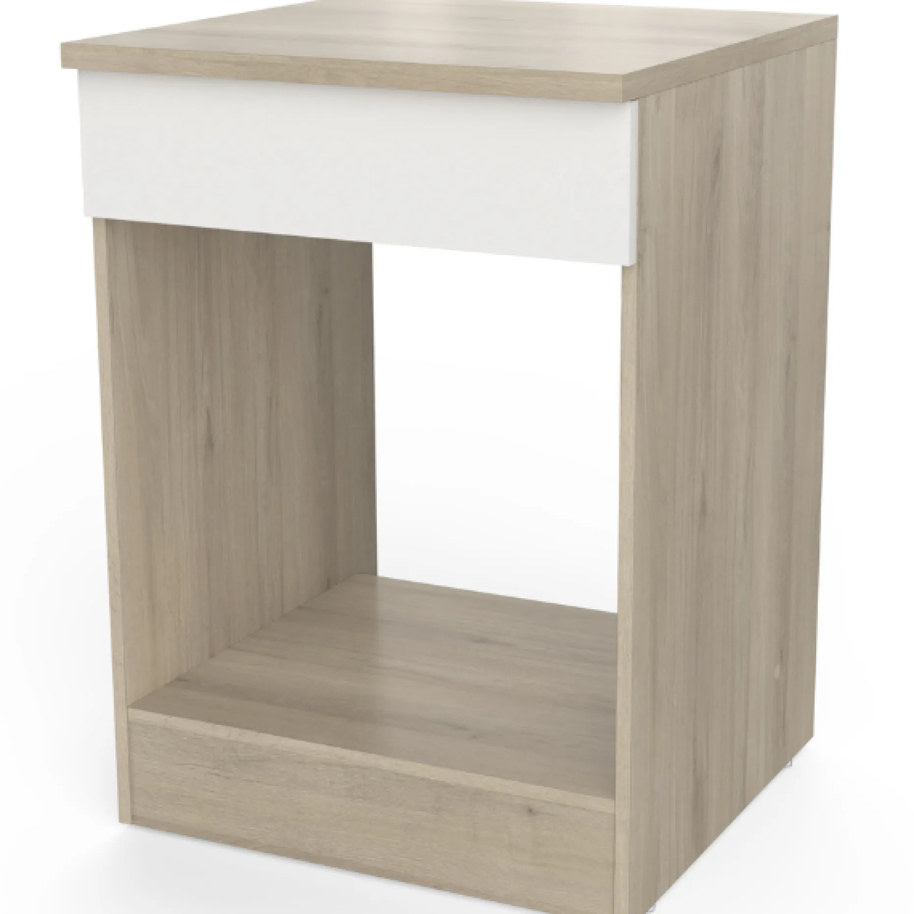 Unterschrank für Herd Romanie 60 cm-Kronberg Eiche/Mattweiß