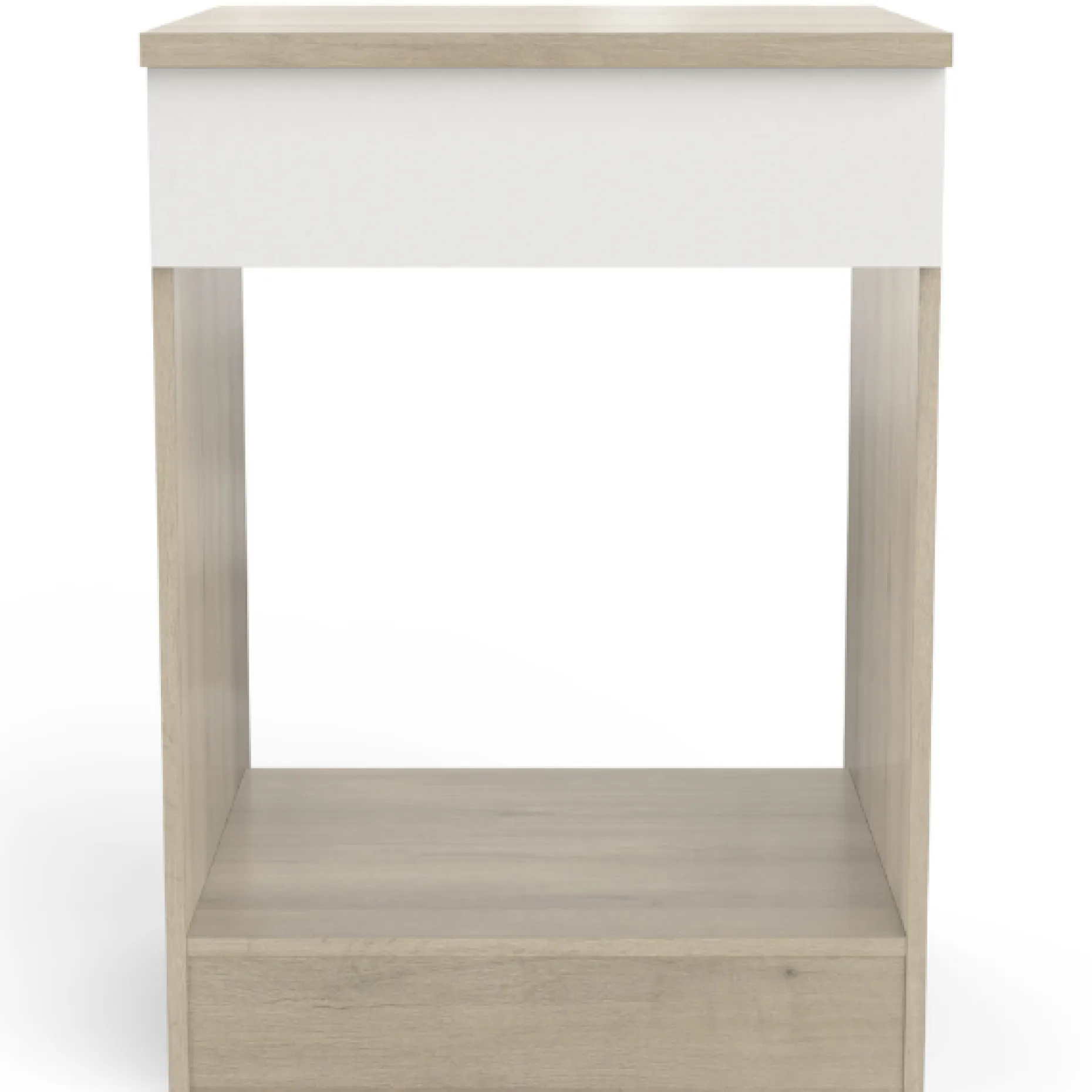 Unterschrank für Herd Romanie 60 cm-Kronberg Eiche/Mattweiß