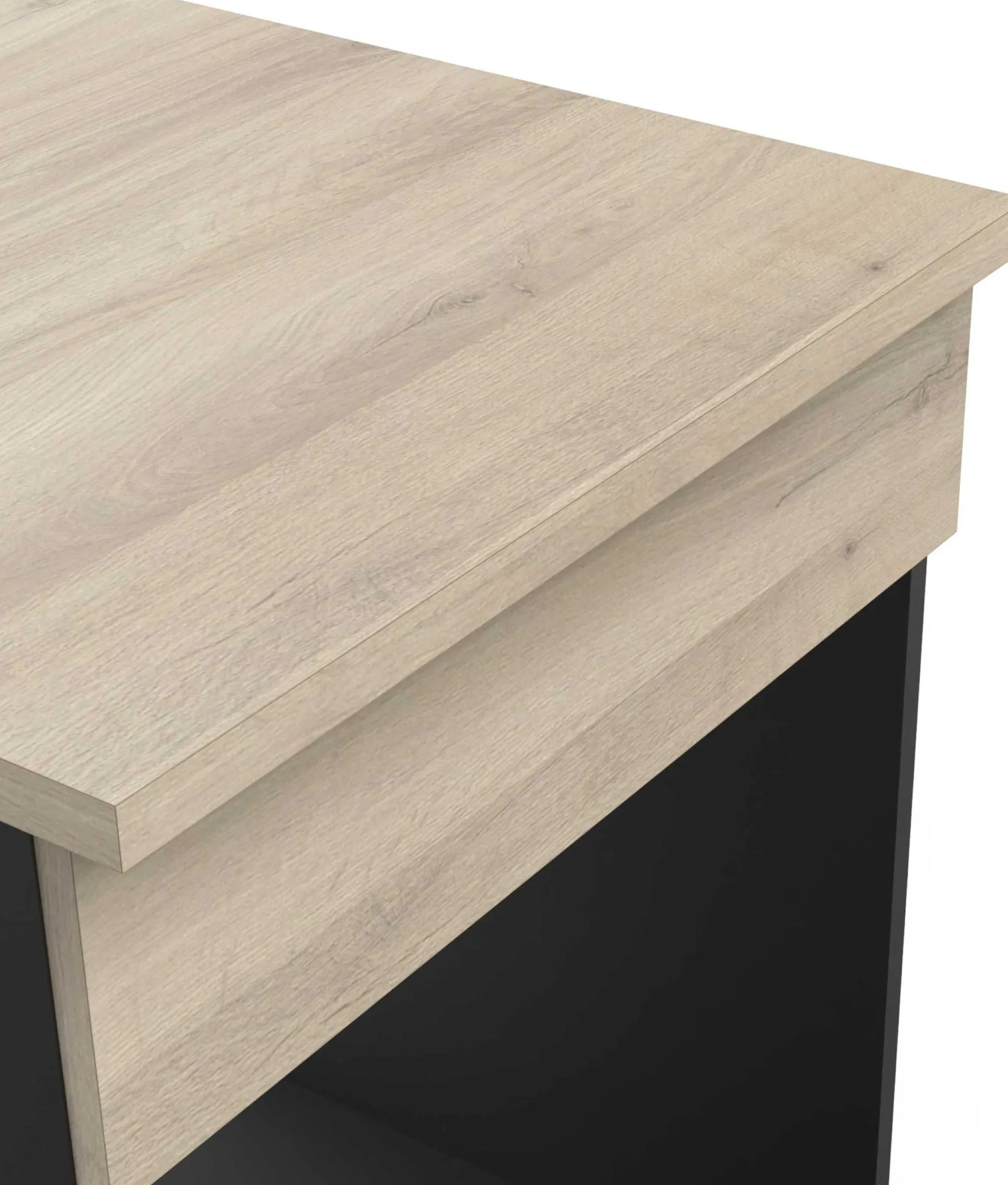 Unterschrank für Herd Romanie 60 cm-Kronberg Eiche/Mattschwarz
