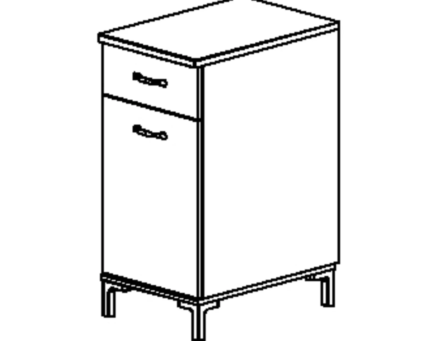 Unterschrank Küche Manchester | 40 x 60 x 86 cm | Helvezia Oak Design
