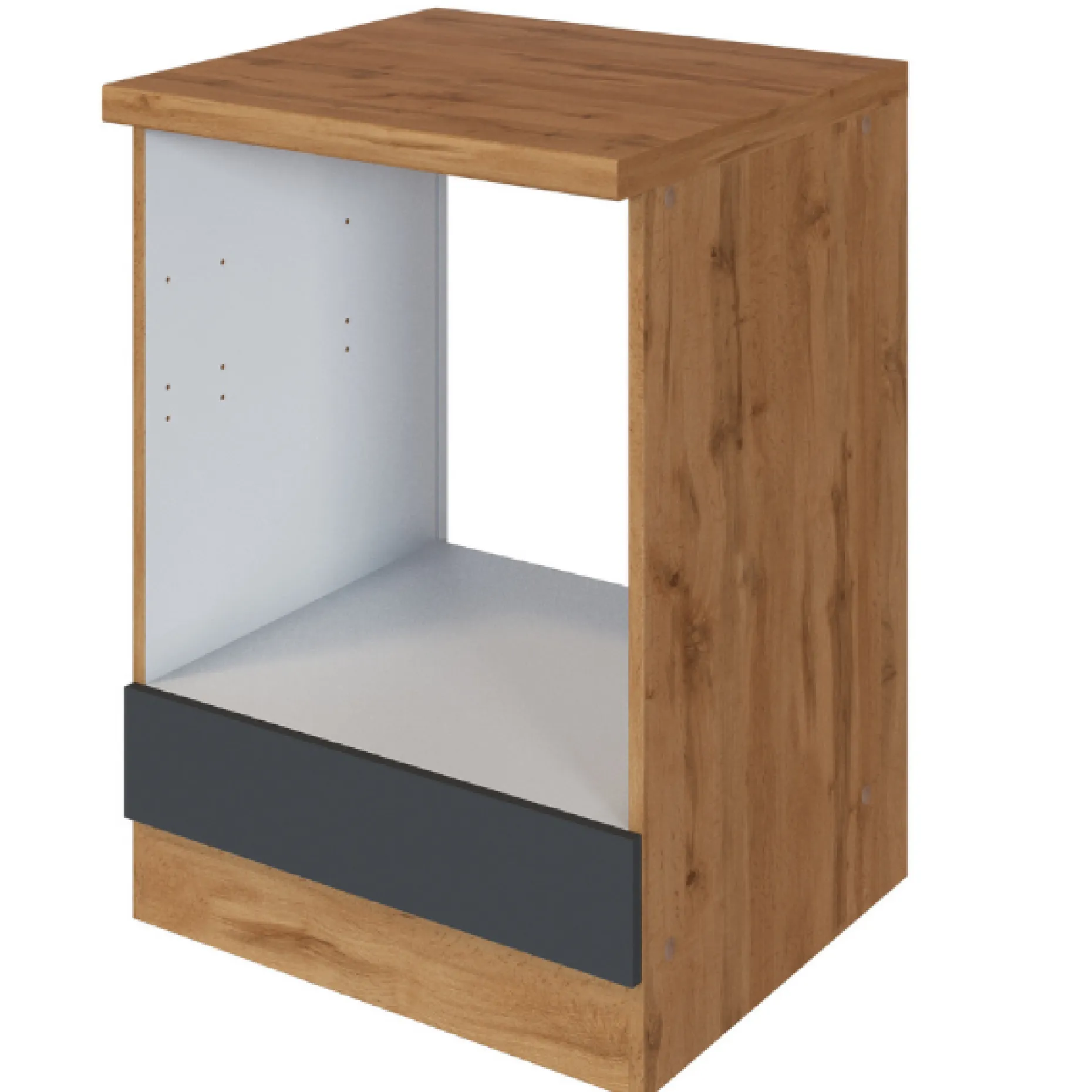 Unterschrank Sorrella 60cm für Backofen und Kochfeld - anthrazit/eiche