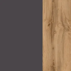 Unterschrank Sorrella 60cm für Backofen und Kochfeld - anthrazit/eiche