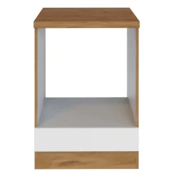 Unterschrank Sorrella 60cm für Backofen und Kochfeld - weiß/Eiche
