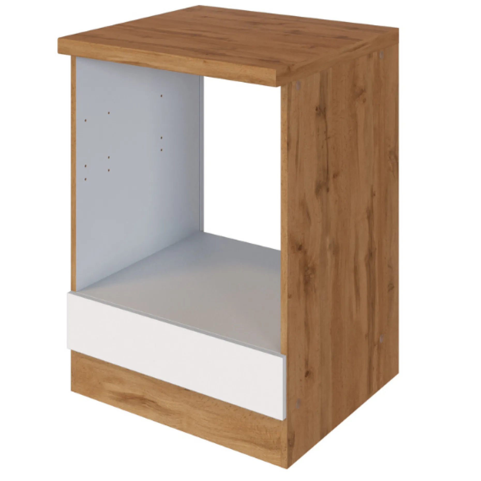 Unterschrank Sorrella 60cm für Backofen und Kochfeld - weiß/Eiche