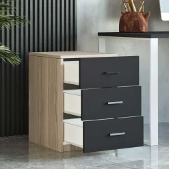 Vario C Schublade | 100 % MELAMIN | Eiche, Schwarz