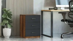 Vario C Schublade | 100 % MELAMIN | Walnuss, Anthrazit