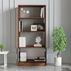 Vario D Bücherregal | 100 % MELAMIN | Walnuss, Anthrazit