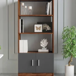 Vario D Bücherregal | 100 % MELAMIN | Walnuss, Anthrazit