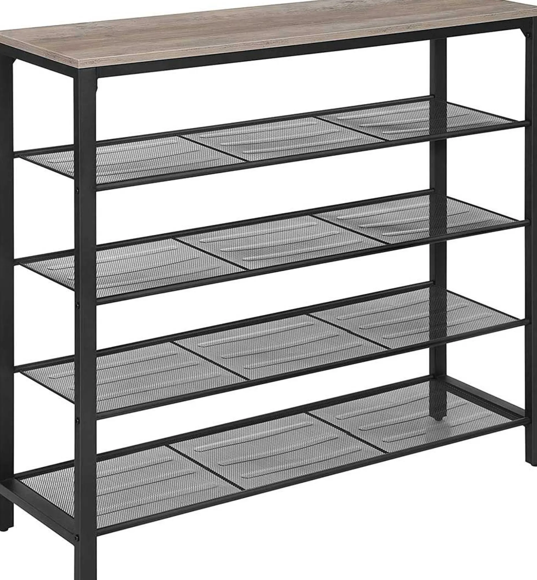 VASAGLE Industrielles 5-stufiges Schuhregal, Schuhaufbewahrungsorganisator