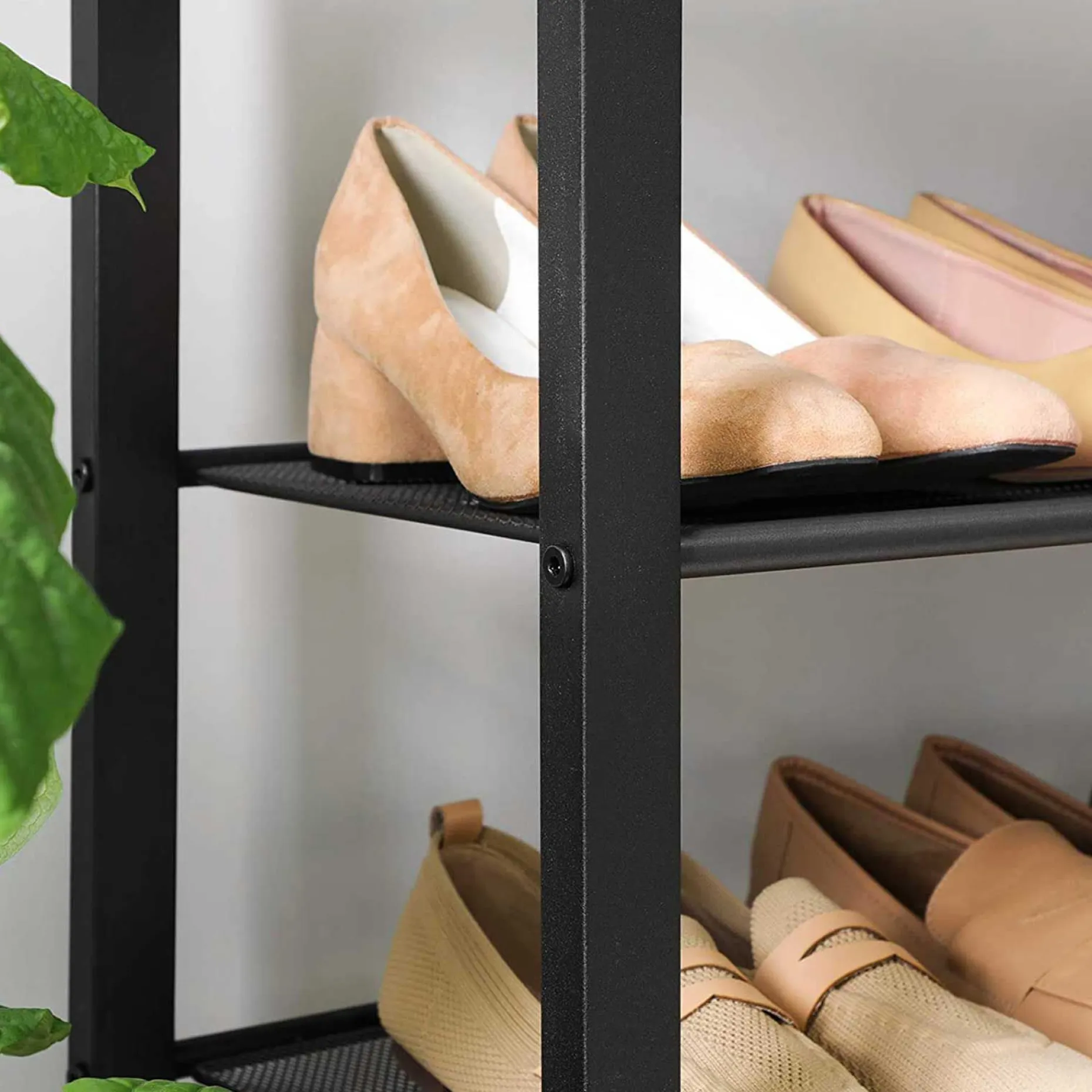 VASAGLE Industrielles 5-stufiges Schuhregal, Schuhaufbewahrungsorganisator
