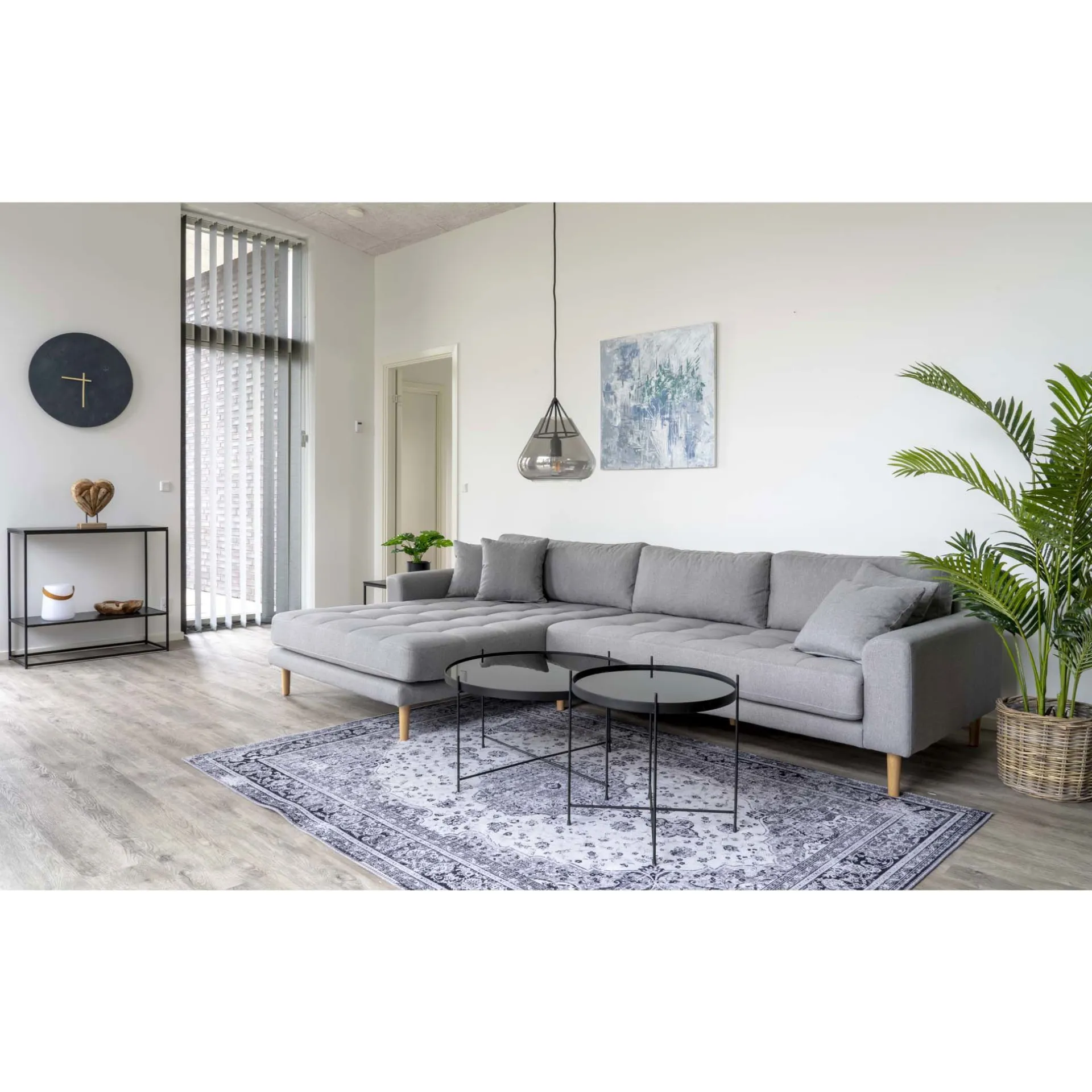House Nordic Venezia er Couchtisch: Stahl und Glas Ø70xh40cm