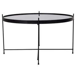 House Nordic Venezia er Couchtisch: Stahl und Glas Ø70xh40cm