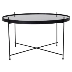 House Nordic Venezia er Couchtisch: Stahl und Glas Ø70xh40cm