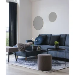 House Nordic Venezia er Couchtisch: Stahl und Glas Ø70xh40cm