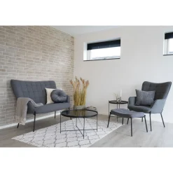 House Nordic Venezia er Couchtisch: Stahl und Glas Ø70xh40cm