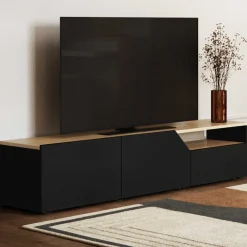 Verabelle TV-Schrank-schwarz/hell Eiche
